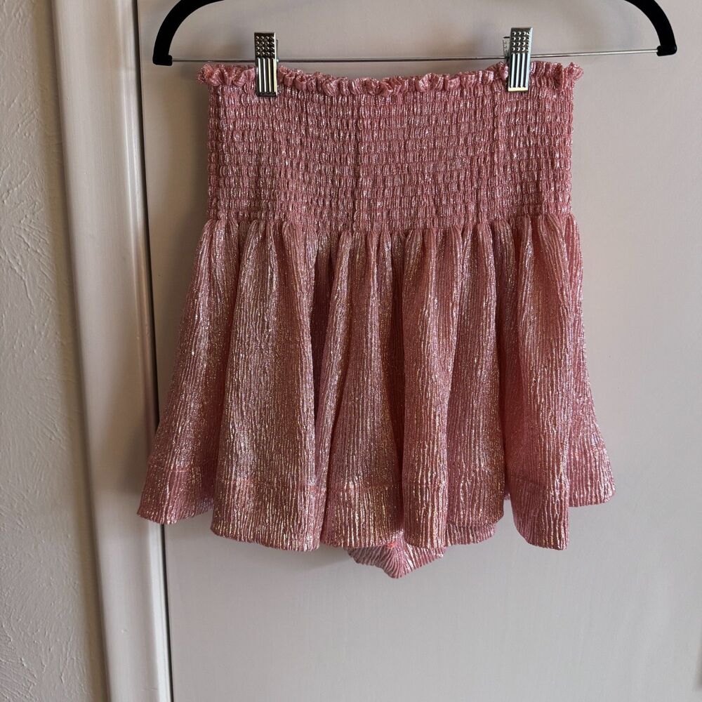 Womens The Queen of Sparkles Pink Metallic Swing Shorts Size Medium